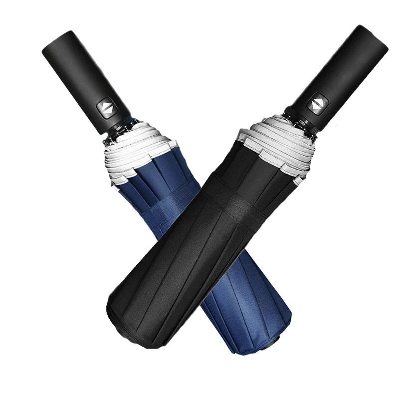 Ветрозащитный складной автоматический зонт светоотражающий для автомобиля 12K