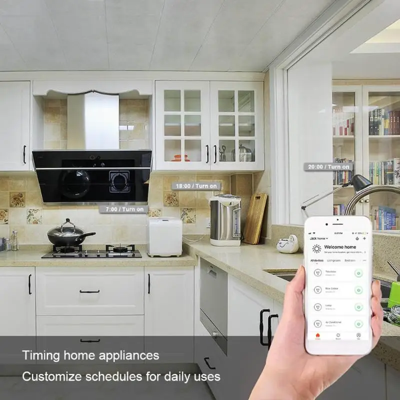 Умная штепсельная вилка Wifi умная розетка Tuya Smart Life приложение ЕС Вилка для