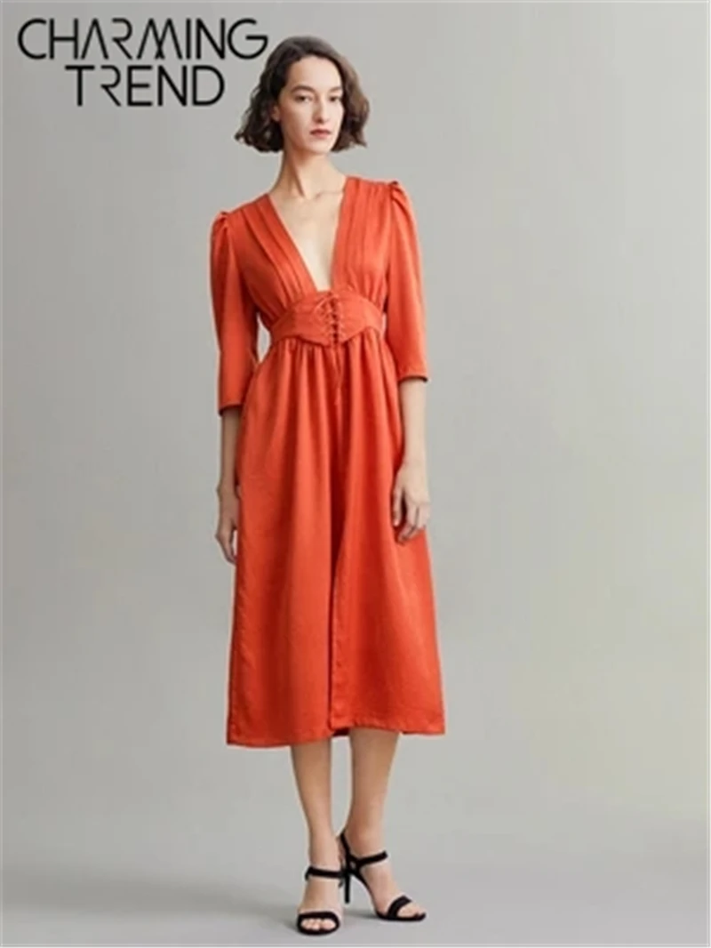 Сексуальное женское платье с глубоким v образным вырезом весна лето 2020