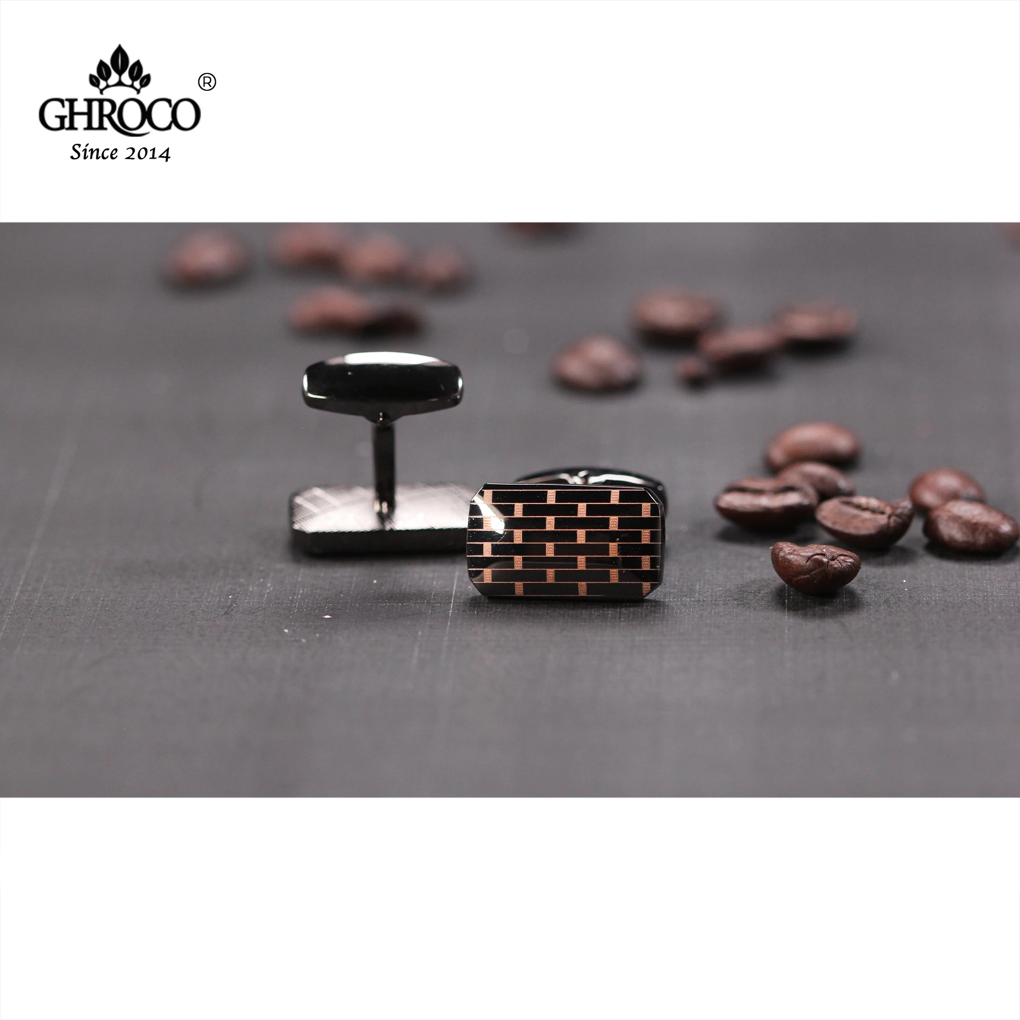 

GHROCO High-Quality Exquisite Surface Laser Printing Zinc Alloy Shirt Cufflinks Fashion Luxury Gift for Business Men and Wedding