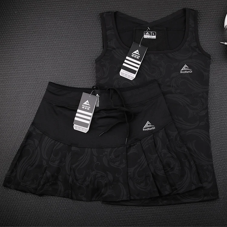 High Qaulity Tennis Skorts with Safety Short For Girls , Women's Badminton Skirts Vest, Female High Elastic Waist Stretch Skirt