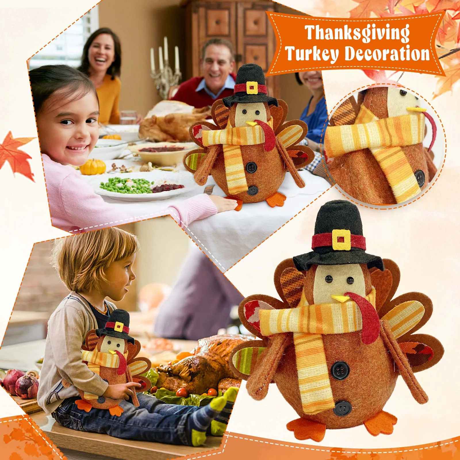 Подсолнух Кукла День благодарения индейка украшения осень кленовый лист Декор