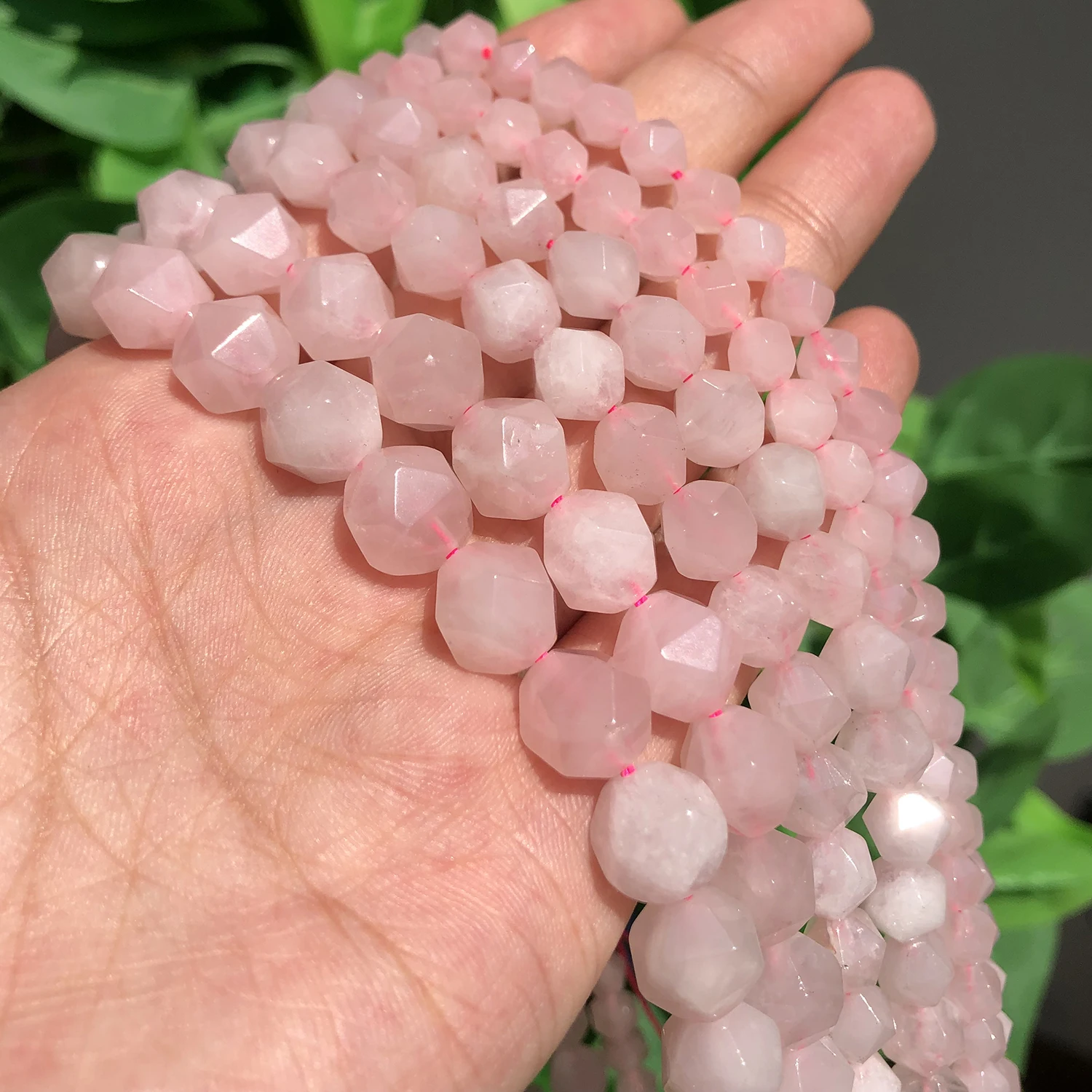 

6/8/10/12mm Faceted Rose Quartz Stone Natural Stone Beads Round Loose Beads for Jewelry Making DIY Bracelet Wholesale