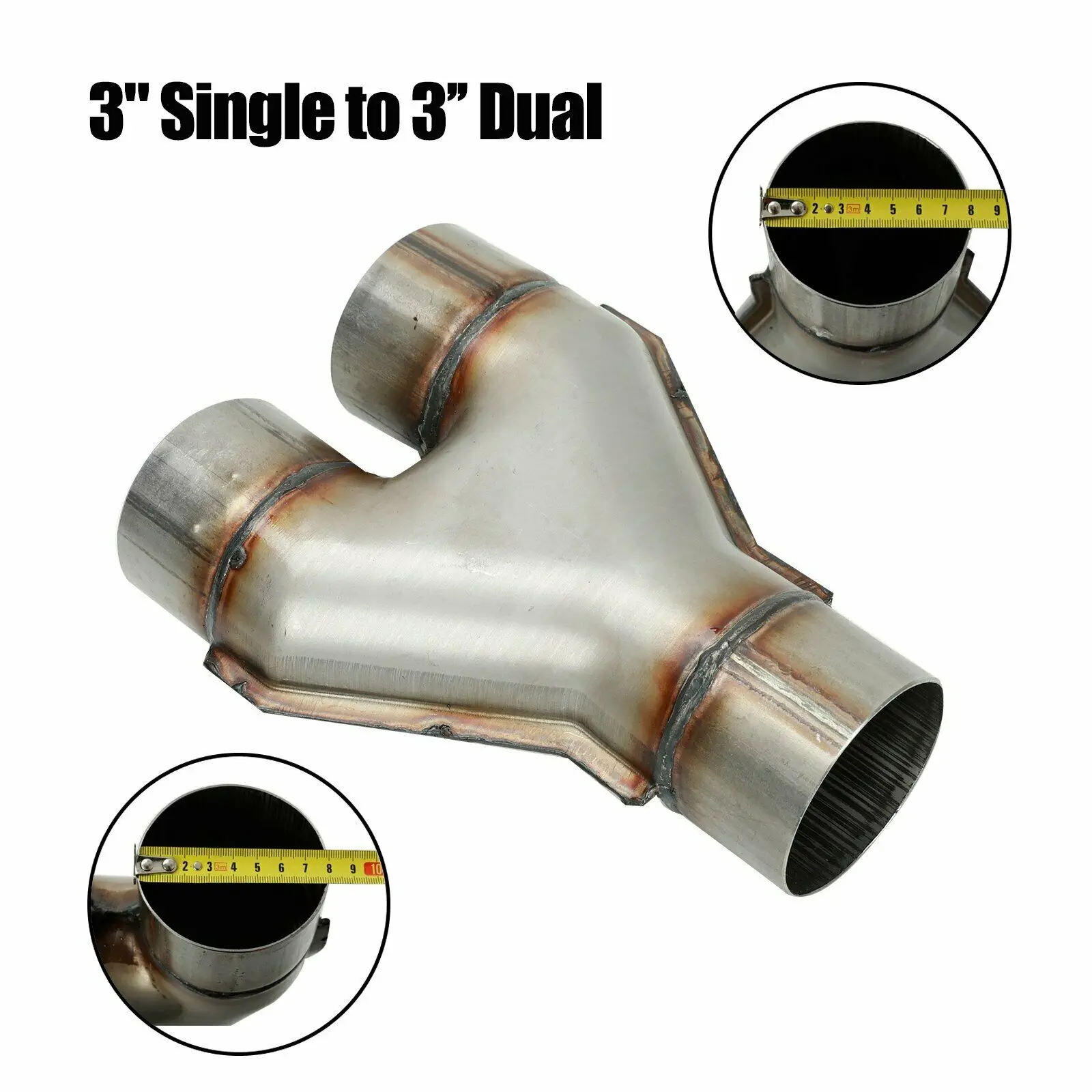 

Exhaust Y pipe 3" Inlet 2.5"/ 3" Outlet Weld-on Dual Exhaust Pipe Stainless Steel Y type pipe adapter connector