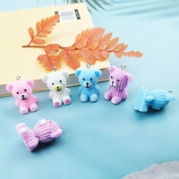 10pcs resin jewelry accessories candy color bear pendant earrings charm diy handmade necklace key chain bracelet