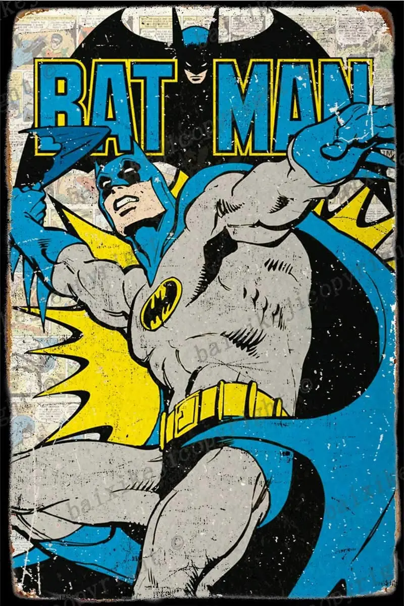 

Batman - Framed Comic poster II Tin Sign Vintage Metal Sign Poster Home Wall Decor Cafe Bar Pub Club Gift