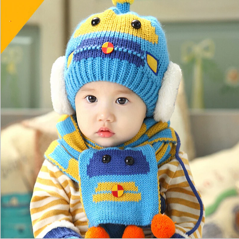 Комплект из 2 предметов Детский набор шапки и шарфа для малышей детей постарше