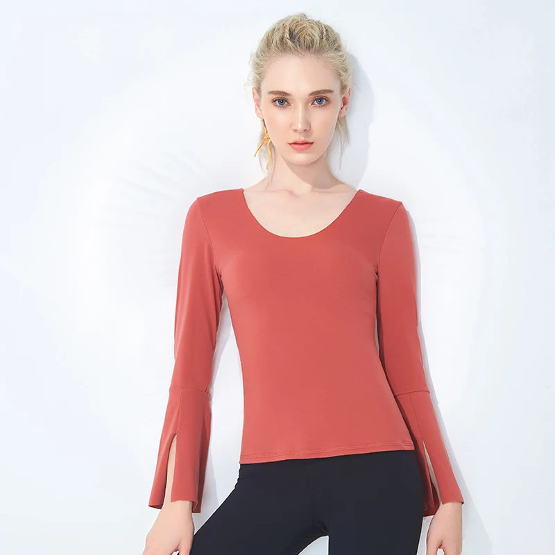 Женские топы для йоги рубашки женская спортивная одежда с длинным рукавом