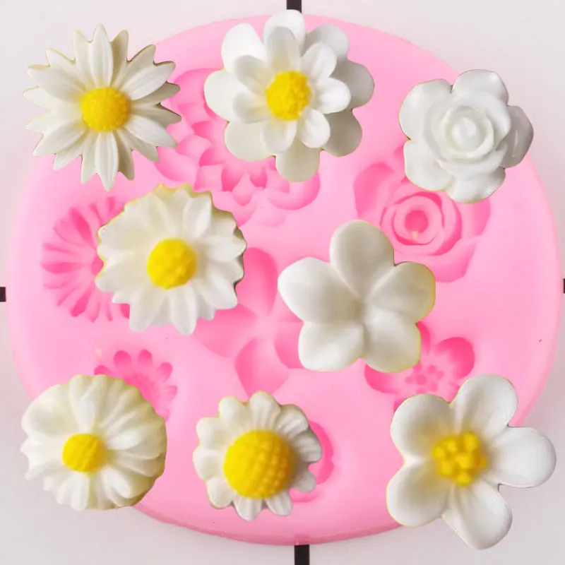 

Flower Silicone Molds for Chocolate Fondant, DIY Wedding Cake Decorating Tools, Cupcake Topper, Jelly Candy, Polymer Clay Moulds