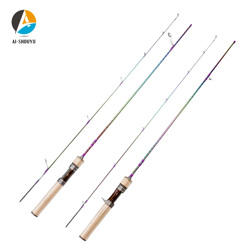 

AI-SHOUYU Solid Tip Trout Lure Rod UL Power 1.53m 1.68m Ultralight 1-8g 2-6lb Carbon Spinning/Casting Rod Probale Fishing Pole