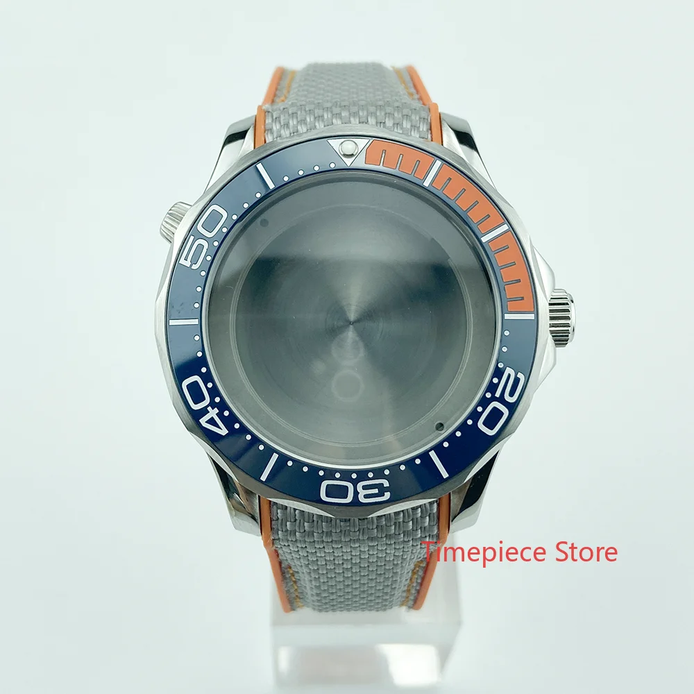 200M протестированный WR 41mm Diver Blue 1/4 Orange Bezel чехол для часов с серым ремешком ETA2836 DG2813