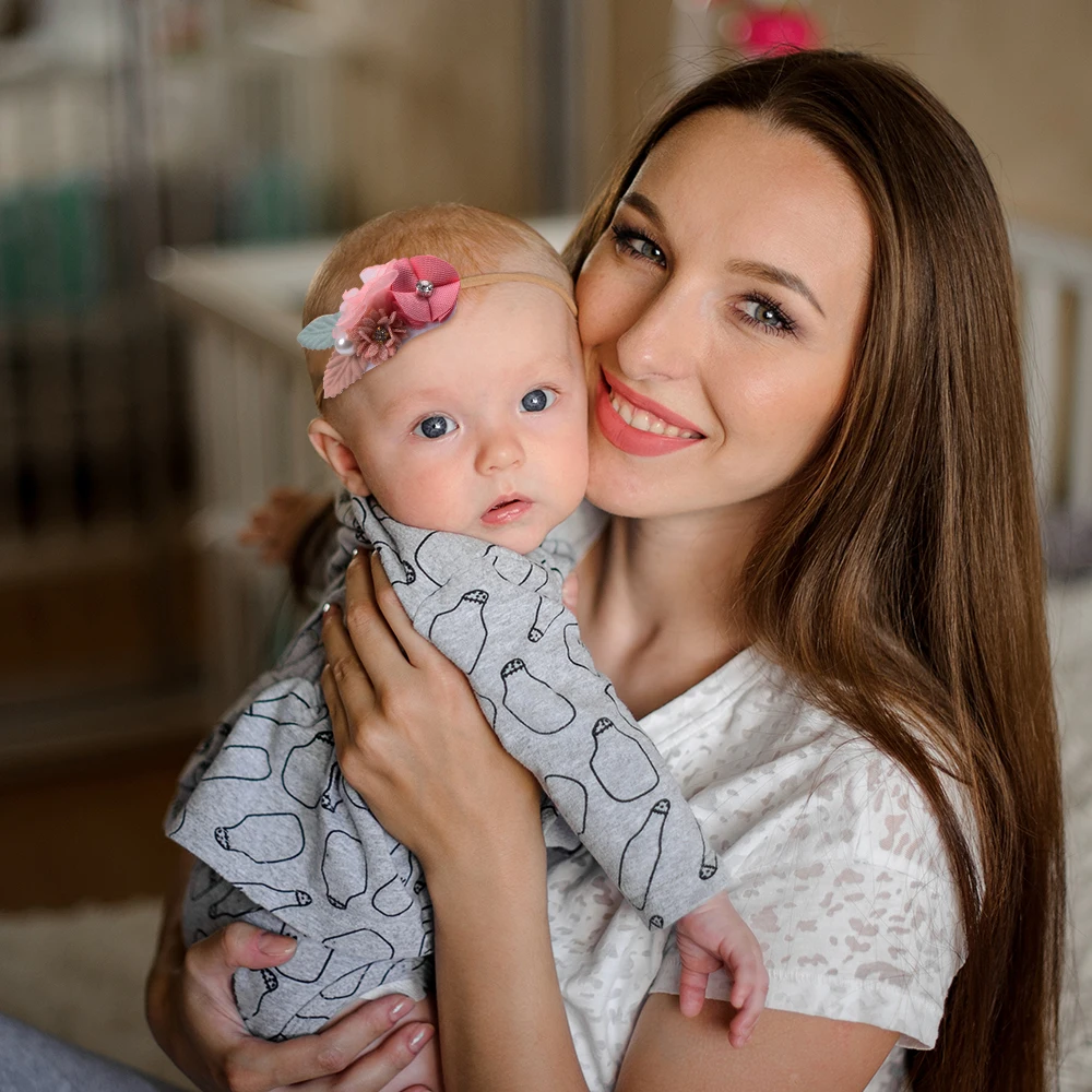 Повязка на голову с искусственными цветами ncmama маленького размера для маленьких