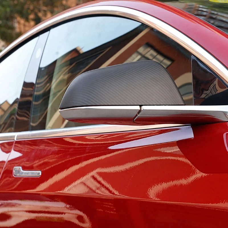 

Car Rear View Mirror Cover for Tesla Model 3 2017-2020 Dry Carbon Fiber Side Mirror Cover Trim Accessories,Matte Black