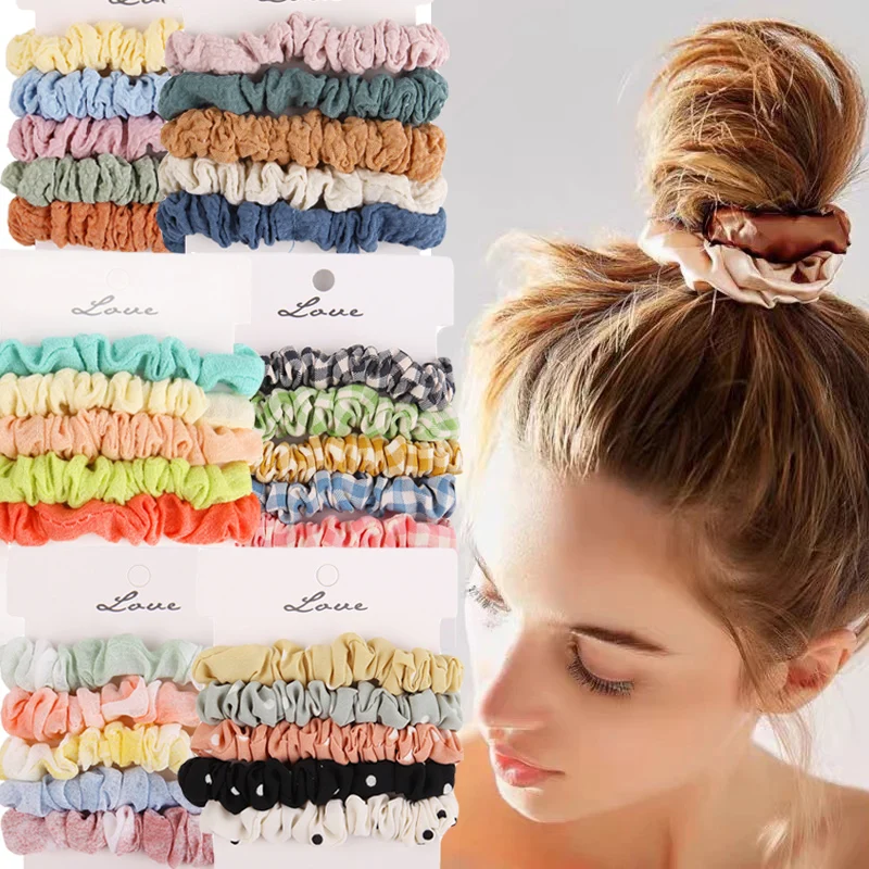 

2021 модные атласные шелковые резинки для волос, эластичные резинки для волос, новые женские Простые аксессуары для волос для девочек, резинк...