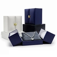 double open pu leather jewelry box organizer wedding proposal ring pendant bangle bracelet display gift case