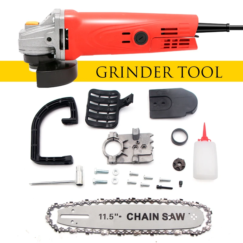 

1080W 11000r/min Electric Angle Grinder for Home DIY Grinding Sanding Cutting Metal Polishing Machine Power Tool M10 Chain Saw