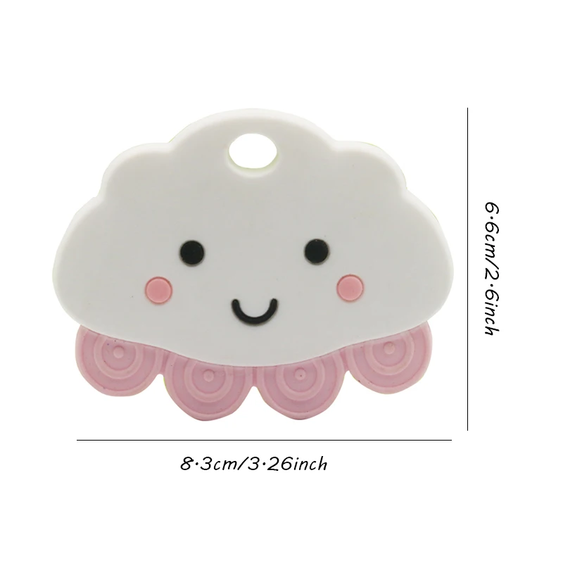

1pc BPA Free Silicone Cartoon Cloud Shaped Baby Teether Nurse Gift DIY Teething Jewelry Accessories Nursing Toy Silicone Teether