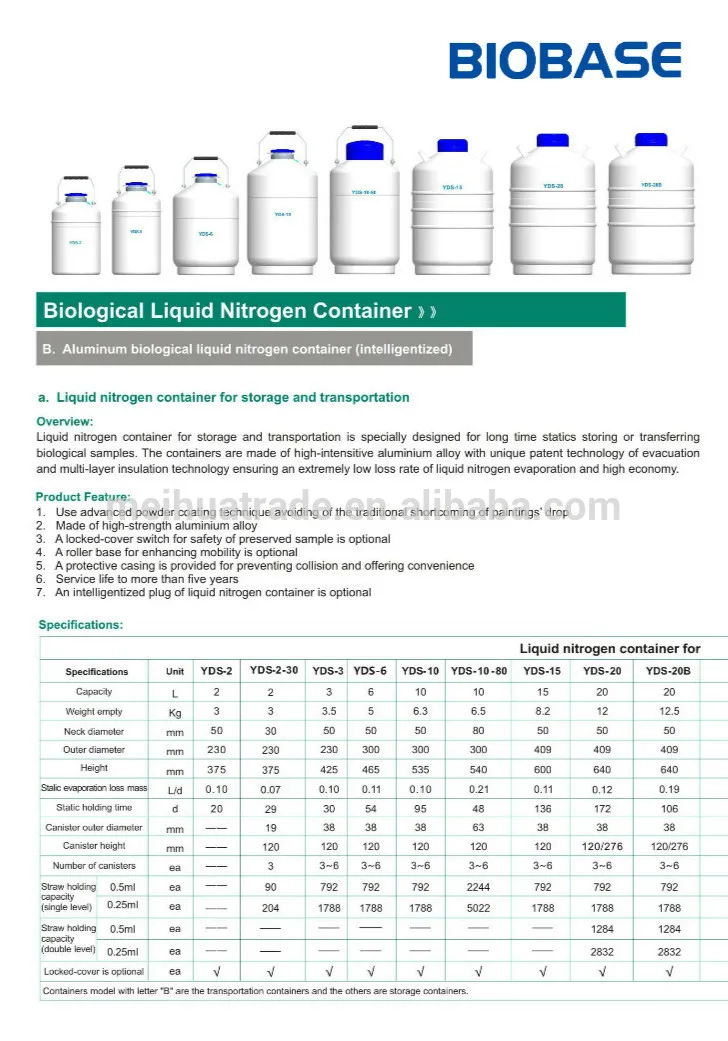 

10L-50L liquid nitrogen storage Cryogenic container tank for biological samples storage and transportation BIOBASE cheap price