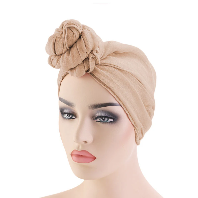 

High quality Women Cancer Chemo Hat Beanie Scarf Turban Head Wrap Cap Soft comfortable Cotton Knitted hat lowest Price
