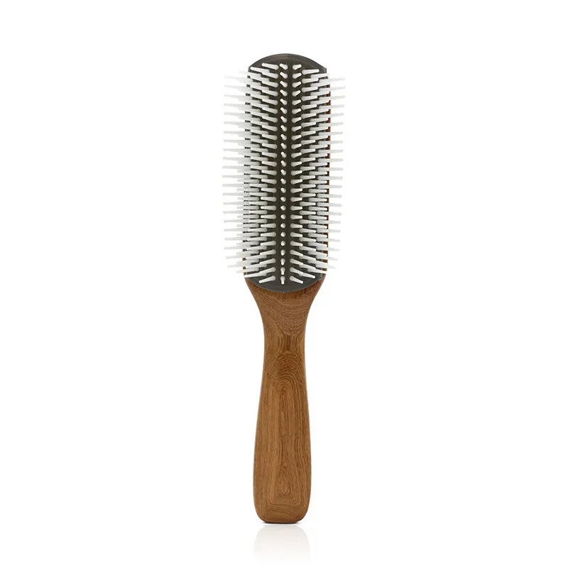 Vent Hair Brush CestoMen Белая нейлоновая термостойкая щетка для укладки волос Съемная резиновая насадка весло Расческа с бамбуковой ручкой 9 рядов зубная расческа - Цвет: Vent Hair Brush