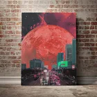 Современный живописный эстетика Synthwave Сюрреализм холст картины настенные художественные плакаты и принты фотографии для декора стен домашний декор