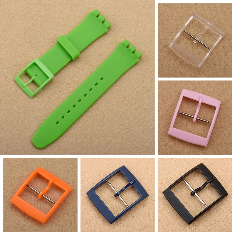 

2Pcs New Colorful Plastic Pin Buckle For Swatch 16mm 19mm 20mm Watch Buckle Accessories