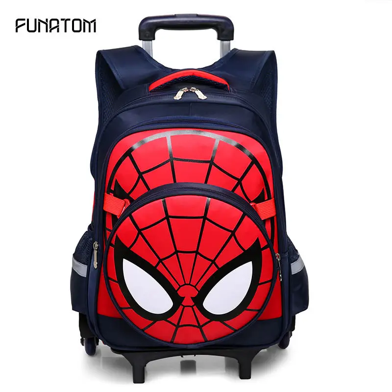 Spideman супергерой детские мальчики элементарные дорожные сумки на колесиках для