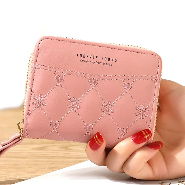 Женский короткий кошелек с цветами кошельки на молнии сумки для карт