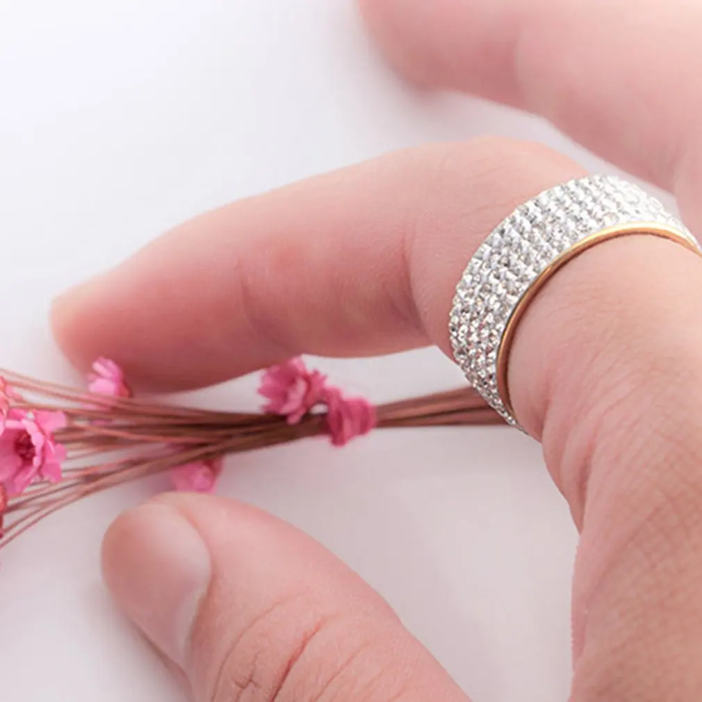 Пять рядов дрель Dimanond кольцо блестящий Кольца из нержавейки модная обувь для