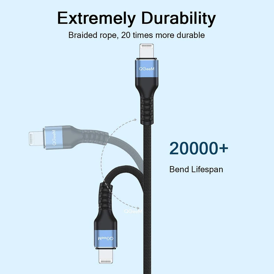 USB-кабель QGeeM MFi для iPhone 12 Pro Max X XR 11 8 7 Plus быстрая зарядка с разъемом Lightning 2 4 А