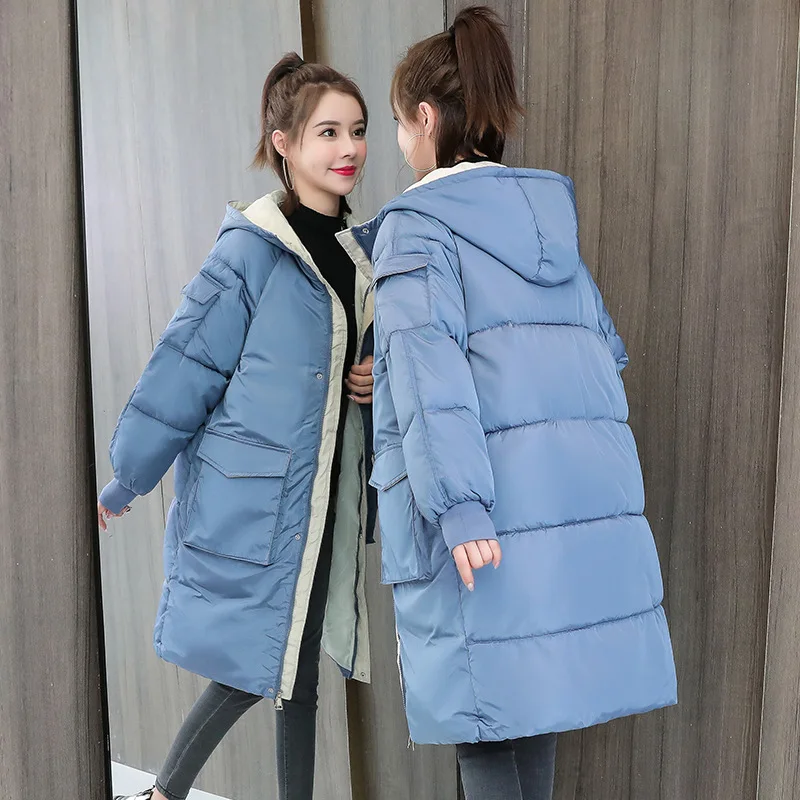 Зимняя куртка ZQLZ Женская длинная парка с капюшоном женское Новое повседневное