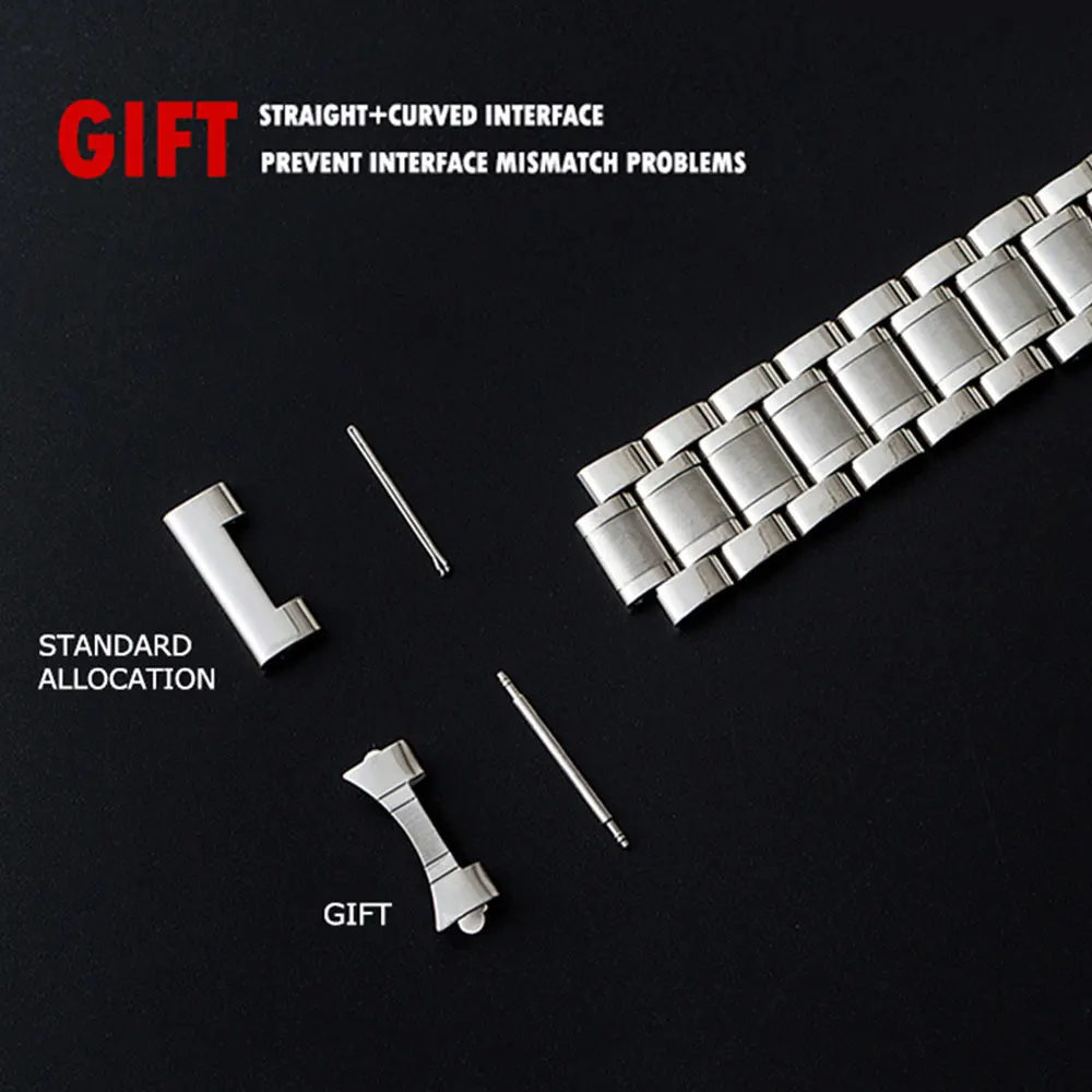 OTMENG Stainless Steel Watch band 18mm 20mm 22mm 24mm Bracelet Women/Men's Wrist Strap Suitable for Various Brand Watchband