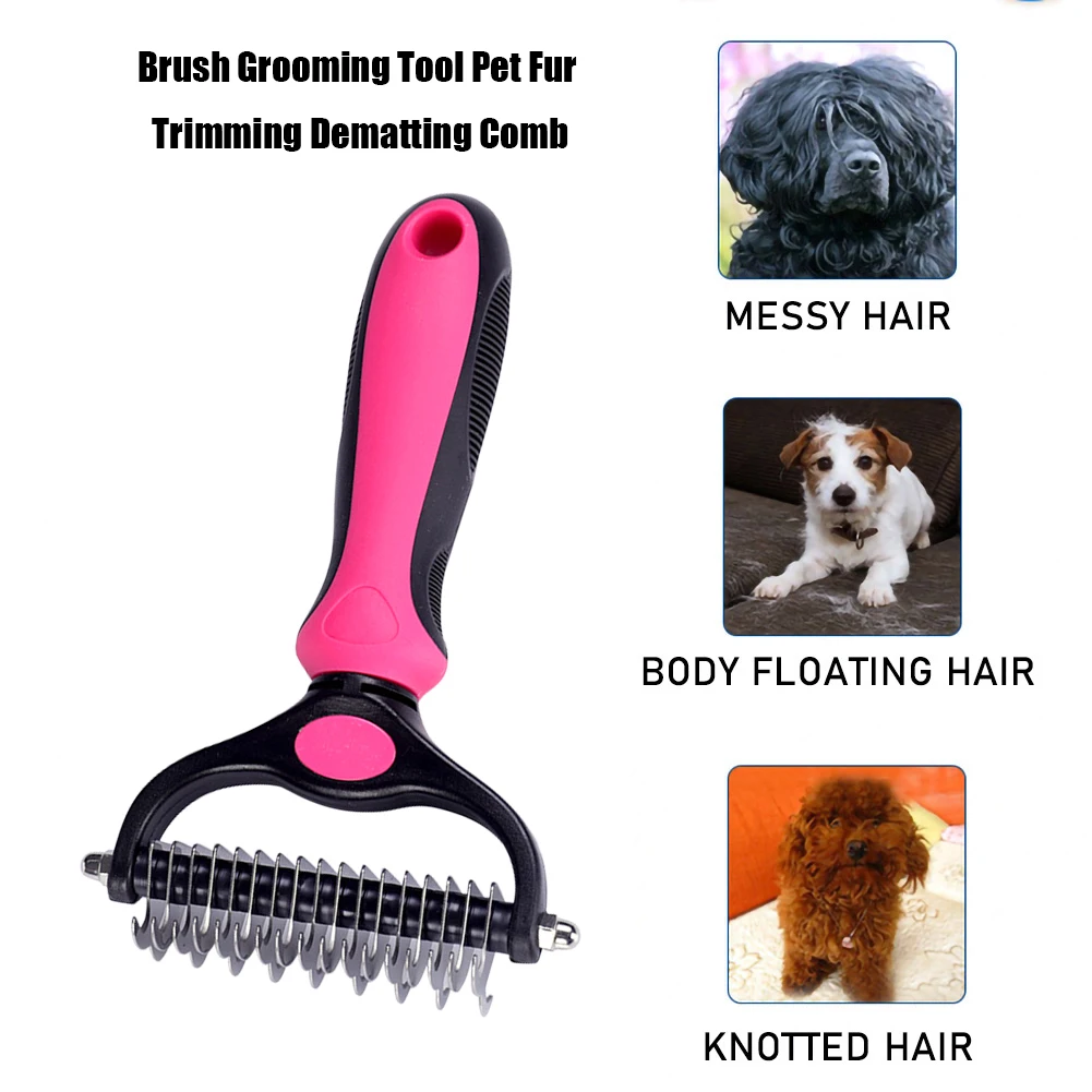 

Pets Grooming Comb Excess Undercoat Remover Thick Hair Fur Cleaning Dematting Brush Gadget Sets Dog Accessories