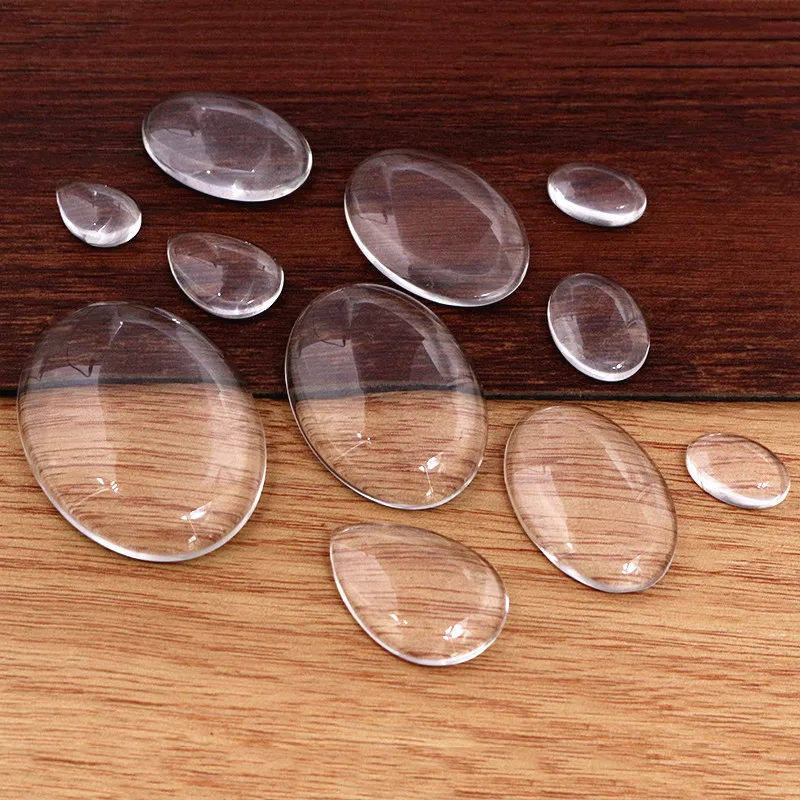

Drop Oval Clear Transparent Glass Cabochons for DIY Jewelry Making 10x14mm 13x18mm 18x25mm 20x30mm 25x35mm 30x40mm