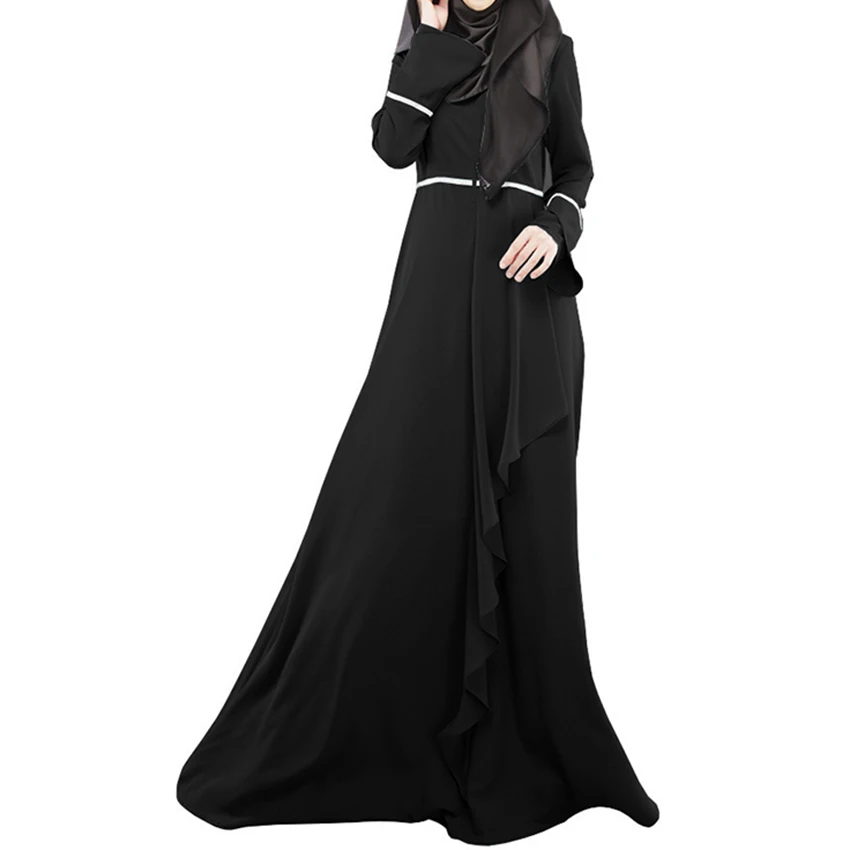 Wanita Muslim Abaya Malaysia Indonesia Tradisional Gaun Panjang Maxi Islam Gaun Turki Arab Pakaian Pakaian