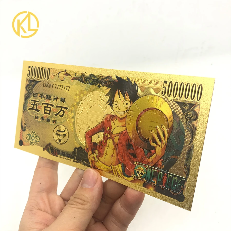 15 видов конструкций иена карты Одна деталь Сабо Луффи Зоро 5000000 Yen Золото