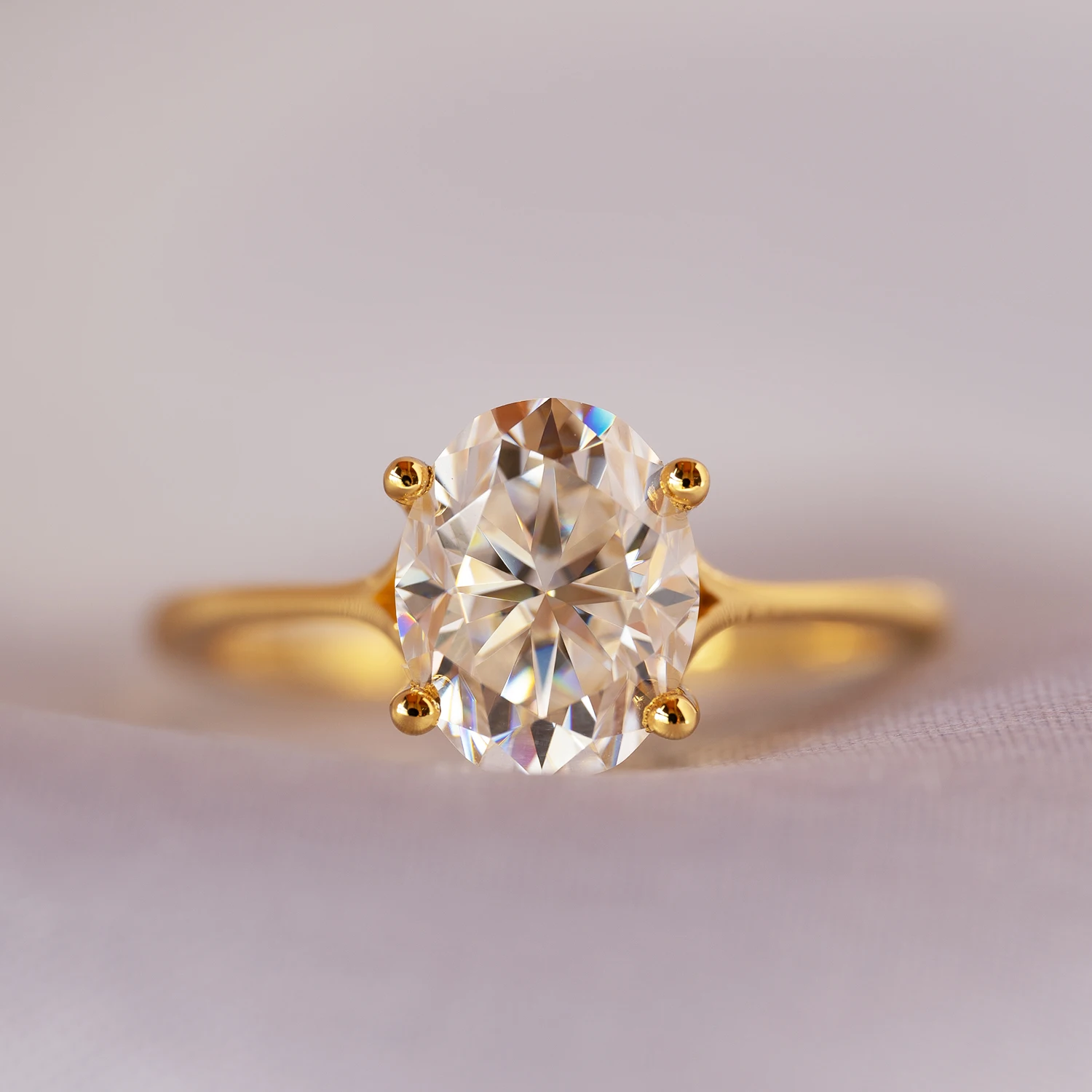 

JOVOVASMILE роскошные 2 карат мусанит камни кольца для женщин искусственное серебро 18K золотые обручальные кольца овальной формы обручальное кол...