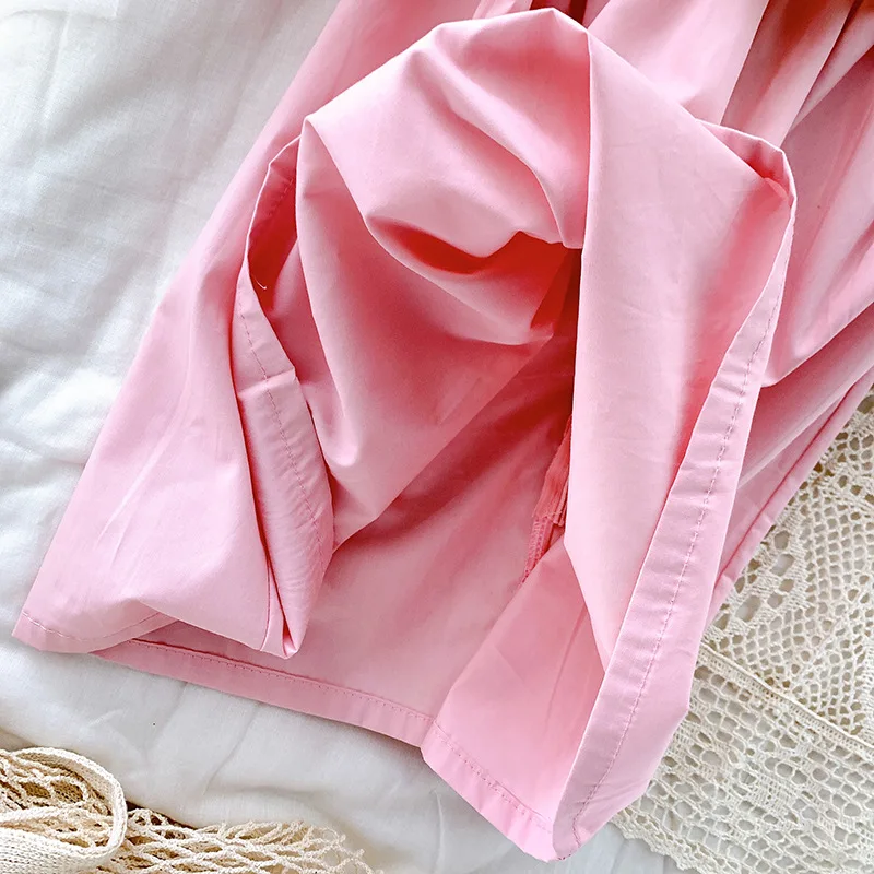 

Kids Clothes Girls Solid Color Short-sleeved Dress 2021 Summer Fashion Baby Flower Korean Embroidered Skirt Toddler Girl Clothes