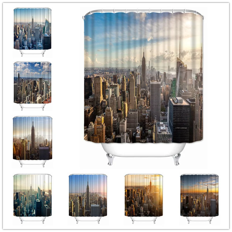 

Musife Custom High Quality New York City Shower Curtain Waterproof Bathroom Polyester Fabric Bathroom Curtain
