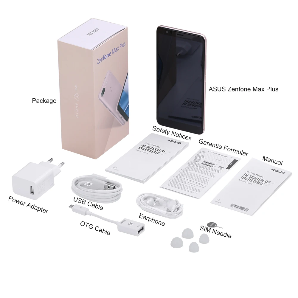 Смартфон ASUS Zenfone Max Plus ZB570TL, четыре ядра, 4 Гб ОЗУ, 64 Гб ПЗУ, 5,7 дюймов, полный экран, 4130 мА/ч, мобильный телефон с отпечатком пальца