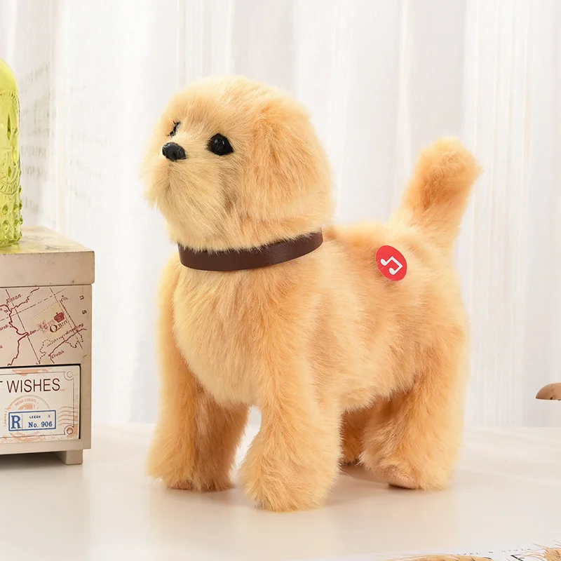 Interactive Robot Dog Toy Electronic Plush Puppy Sound Control Golden Retriever Walking Music Sheepdog Touch Control Animal Pet