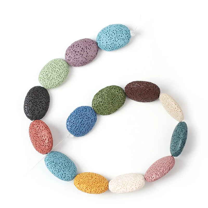 19X26/24x32мм цветные овальные бусины из лавы в форме вулканического камня свободные