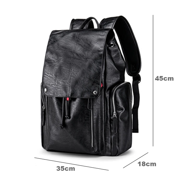 Рюкзак для путешествий мужской из искусственной кожи водонепроницаемый с