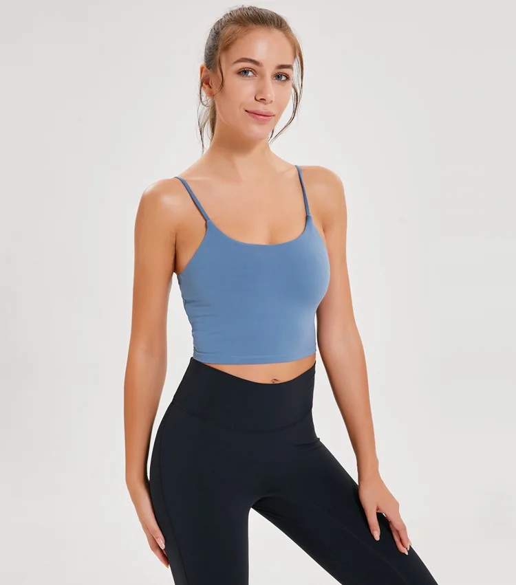 Imlario Классическая майка для занятий йогой Bralet, мягкая, облегающая, Спортзал Бодибилдинг, укороченный топ, пуш-ап, нейлон, однотонные тренировочные утягивающие майки