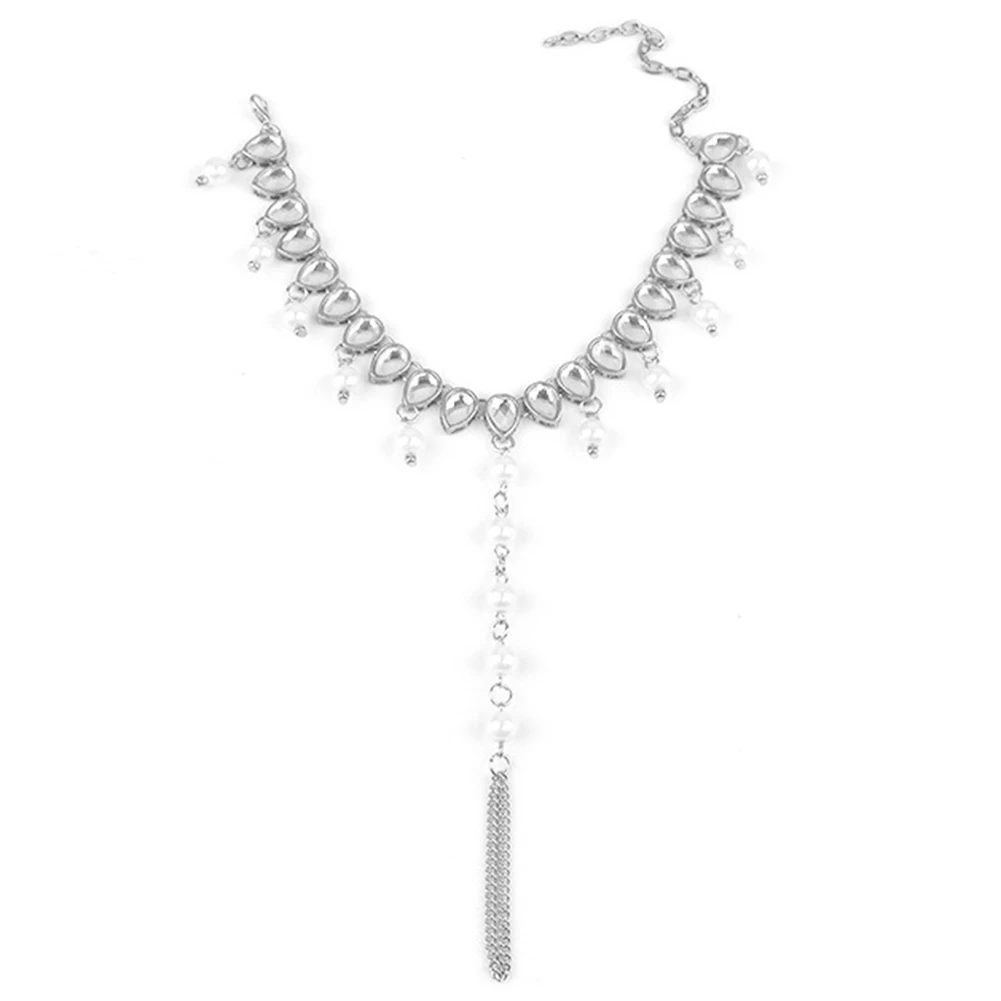 

Pearl Pendant Anklet Fashion Simple Glass Rhinestone Anklet