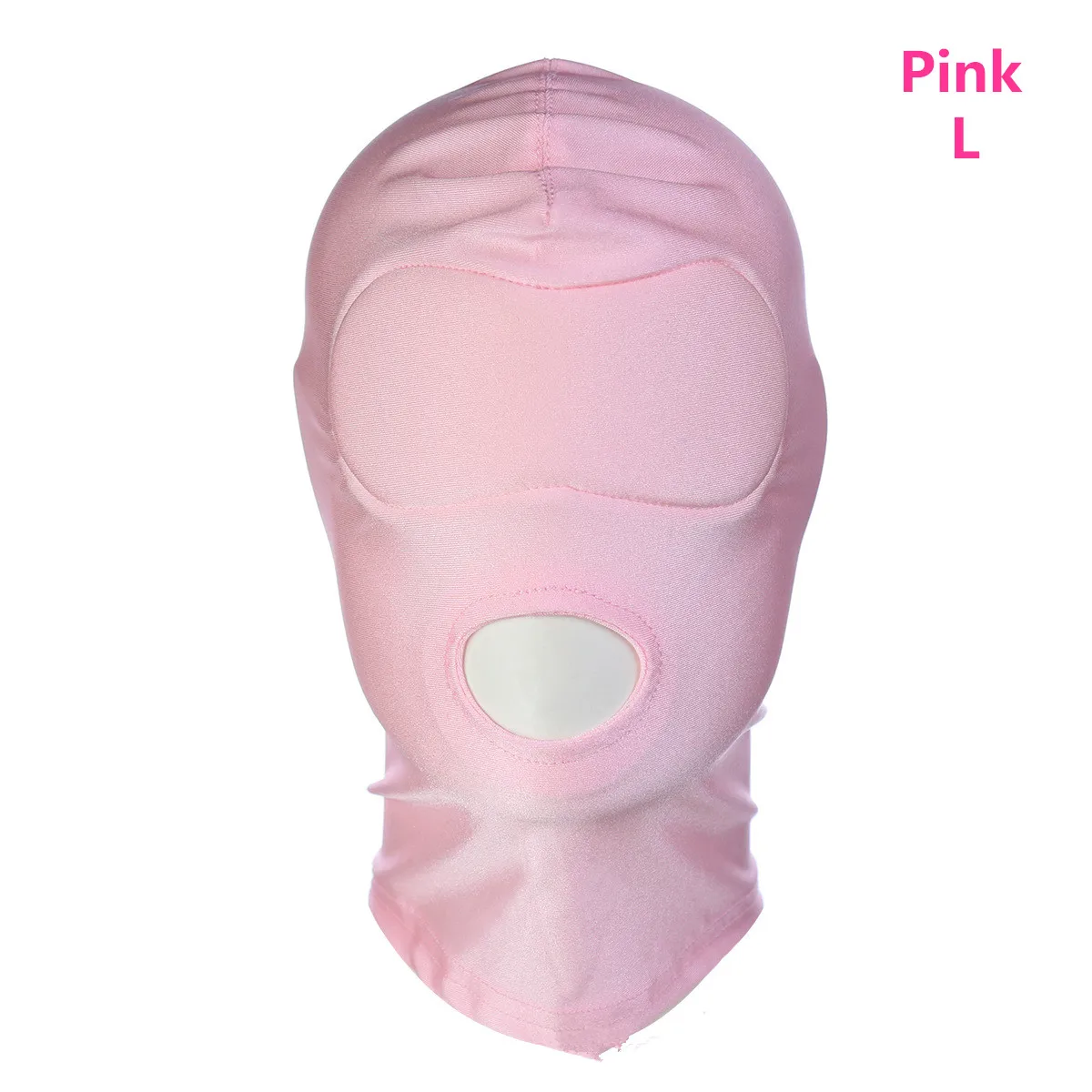 Sexy Costumes of High Elastic Breathable Pink Nylon Headpiece Hood Mask with Open Mouth for Men Women Fetish Bdsm Party | Тематическая