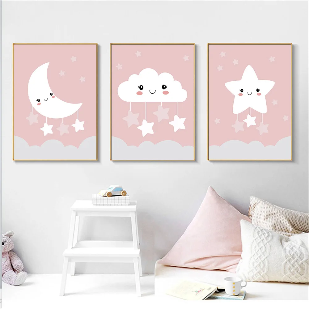 Мерцающая Маленькая звезда Настенная картина для детской комнаты постер на