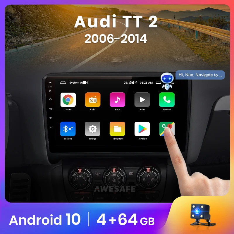 AWESAFE Голосовое управление PX9 радио для Audi TT MK2 8J 2006 2014 Авторадио Android автомобильный