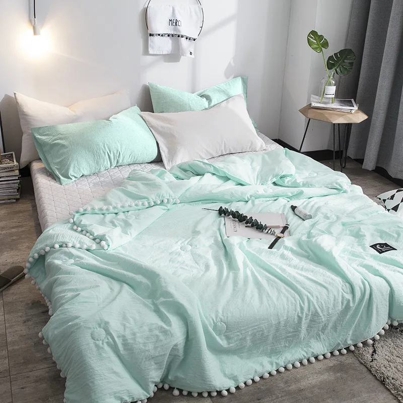 Мягкие стеганые одеяла в стиле пэчворк розового цвета с маленькими шариками 1 шт.