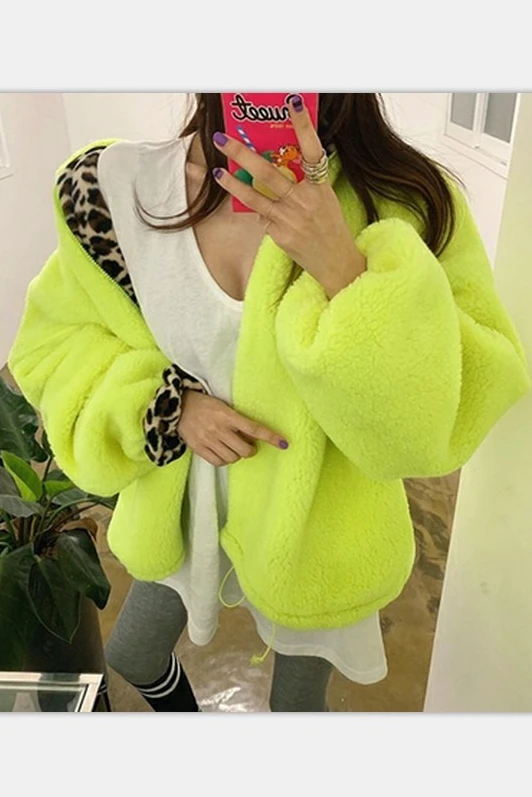 Флуоресцентная зеленая мозаика Леопардовый принт ленивый Ветер Свободный